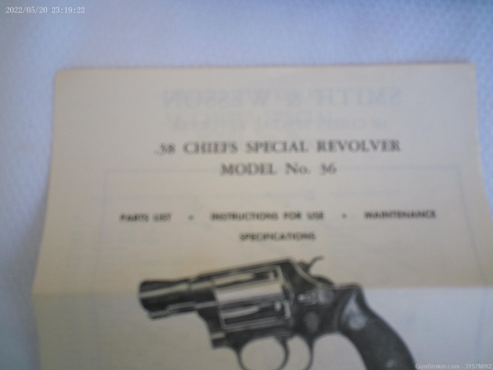 Smith & Wesson Model 36-1 Chiefs Special, .38 Special, 3" Barrel-img-33