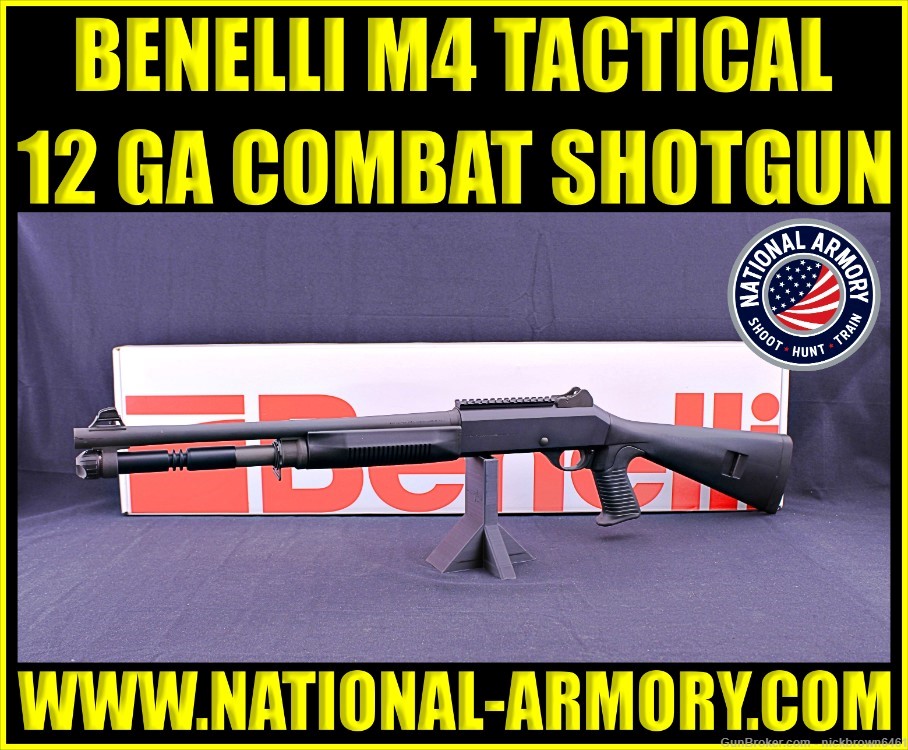 BENELLI M4 TACTICAL 12 GA 18.5" USMC COMBAT PROVEN FACTORY BOX GHOST RING-img-0