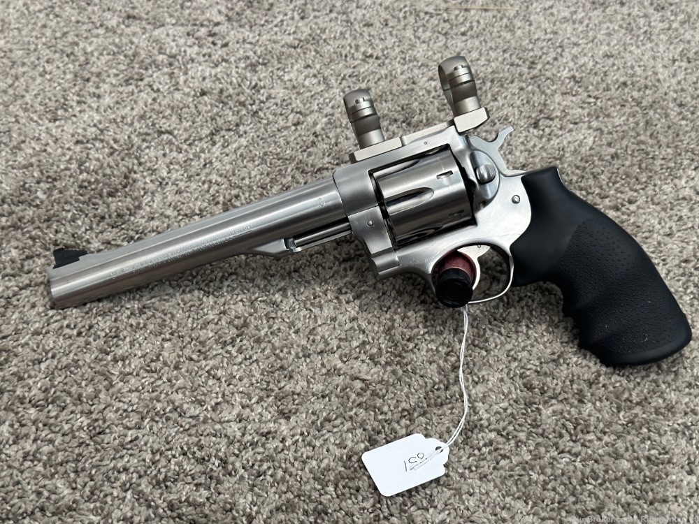 Ruger Redhawk 44 magnum revolver stainless SS W leupold rings 7.5” -img-5