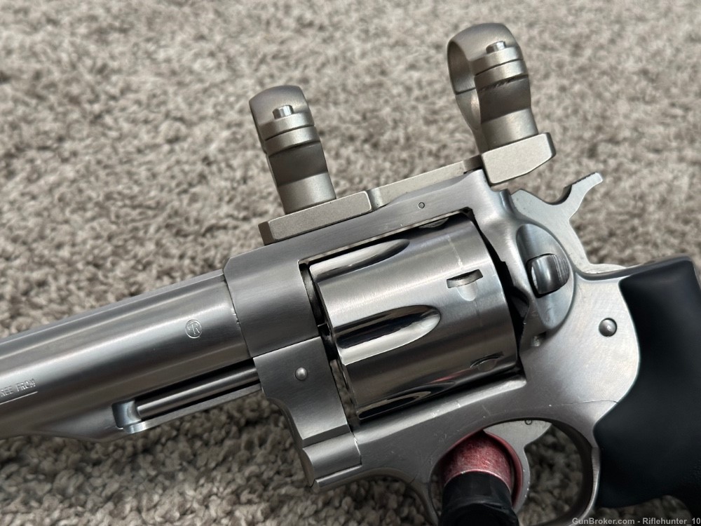 Ruger Redhawk 44 magnum revolver stainless SS W leupold rings 7.5” -img-7