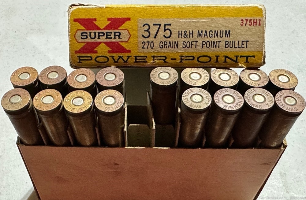 17 rounds of new old stock Western Super-X 375 H&H 270gr SP ammo -img-0
