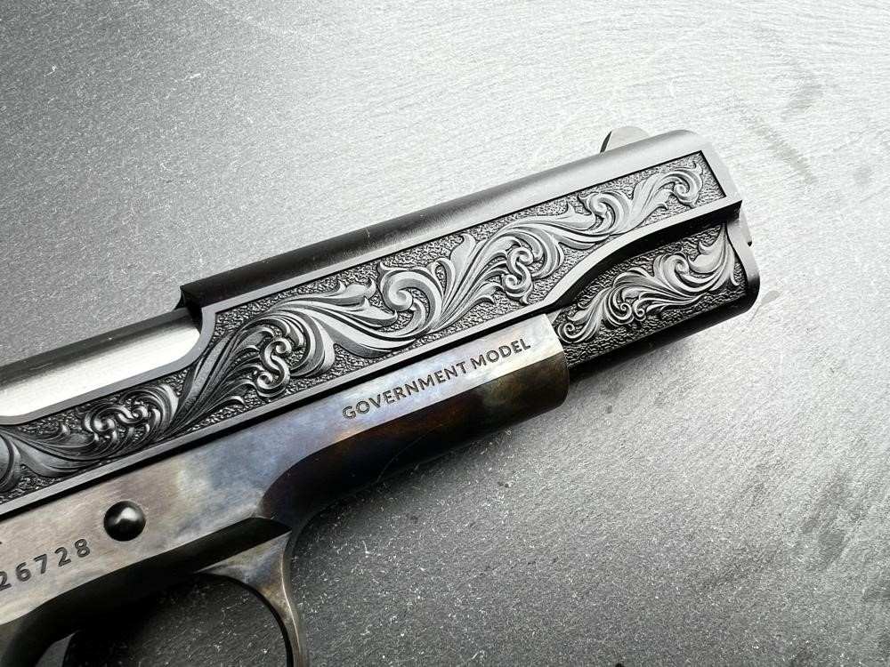 FACTORY 2ND - Colt 1911 Engraved Case Hardened, Blued Regal by Altamont-img-6