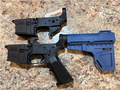 Palmetto State Armory lower bundle- one stripped and one complete with KAK 