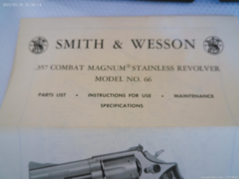Smith & Wesson Model 66-1 Combat Magnum Stainless, .357 Mag, 4" Barrel-img-32