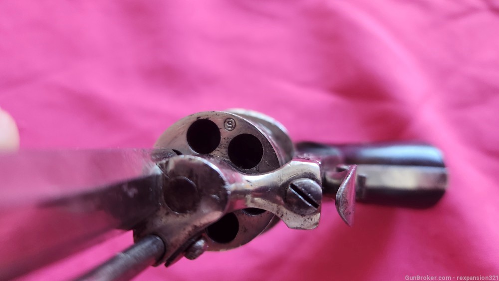 Rare" Savety American model 1879" Belgian Pinfire revolver Nickle Engraved -img-6