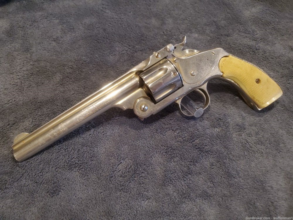 RARE ADDRESS Antique Smith & Wesson S&W No.3 SA 44 Russian Revolver -img-0