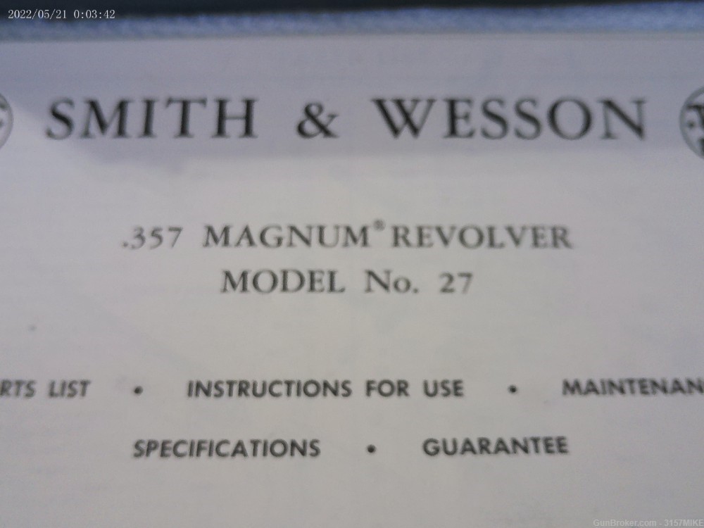 Smith & Wesson Model 27-2, .357 Magnum, 8 3/8" Barrel-img-40