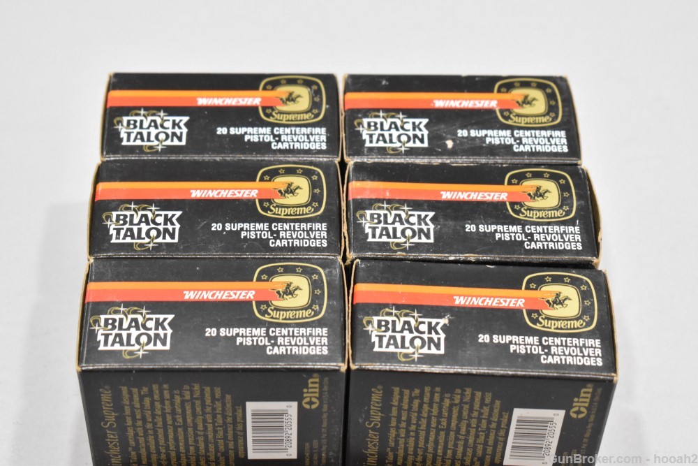 6 Boxes 120 Rds Winchester Black Talon 44 Magnum Mag 250 G SXT Ammunition -img-1