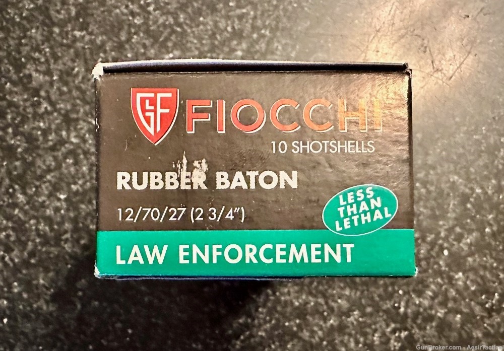 Fiocchi Less Lethal 12GA 2 3/4" 4.8G rubber baton slug 10 rounds-img-1