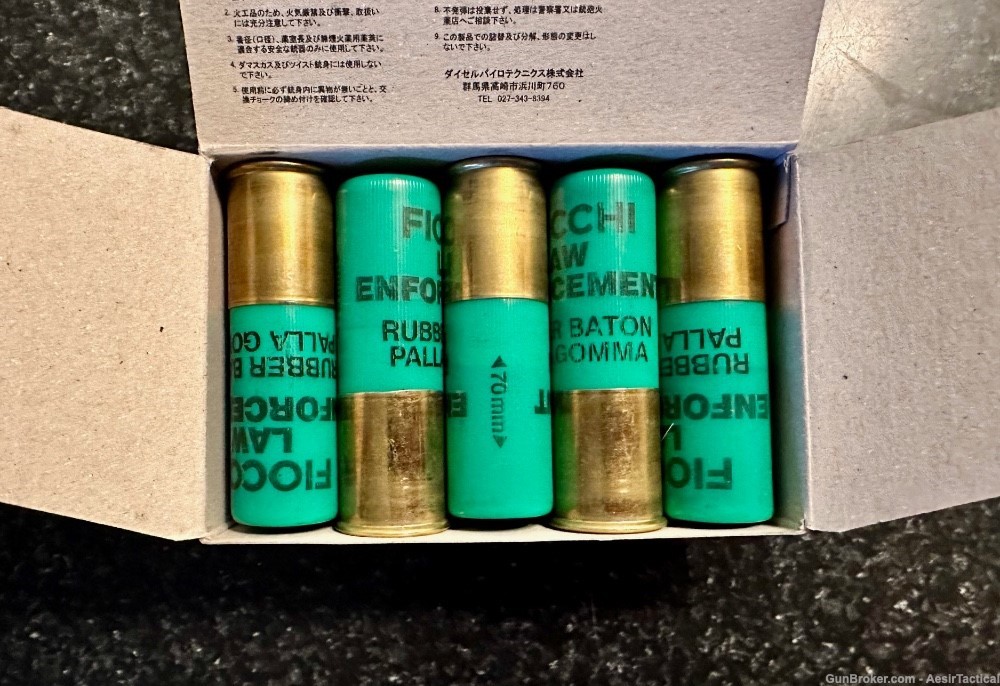 Fiocchi Less Lethal 12GA 2 3/4" 4.8G rubber baton slug 10 rounds-img-2
