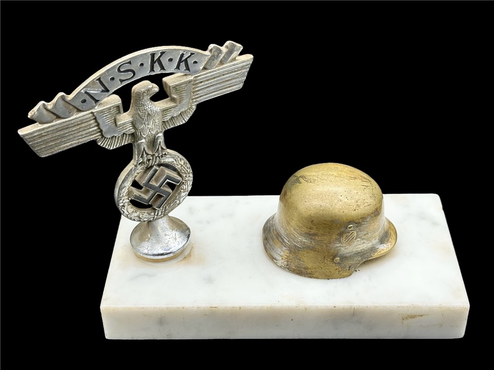 WW2 German NSKK Eagle Helmet desk trophy ornament WWII sa nsdap motorcycle-img-12