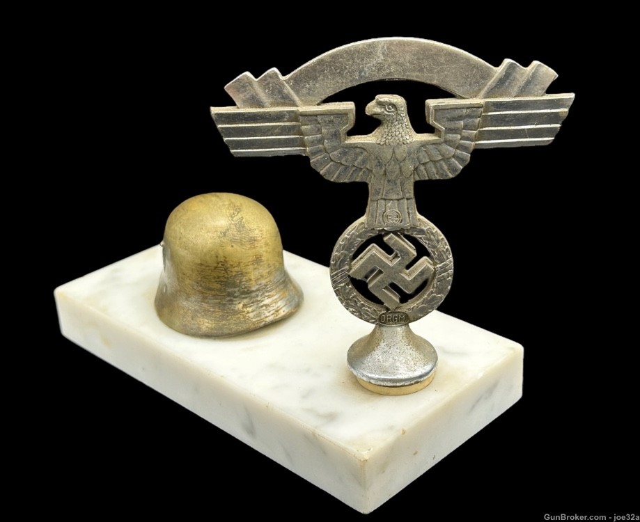 WW2 German NSKK Eagle Helmet desk trophy ornament WWII sa nsdap motorcycle-img-3