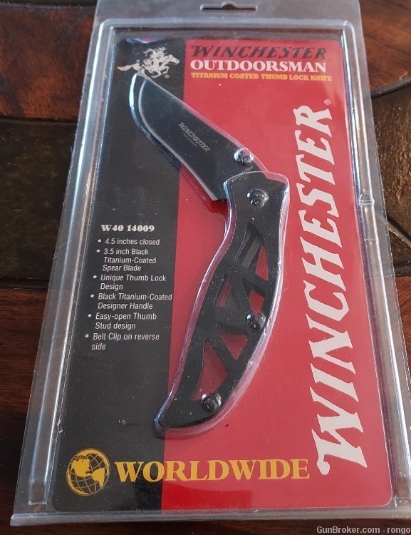 Winchester Outdoorsman Knife (W40 14009) *TITANIUM COATED*-img-0
