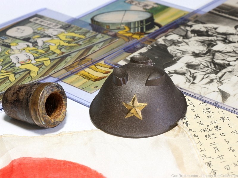 Japanese Soldiers Lot 6.5 Ammunition Sake Bowls Cigarettes Post Cards-img-2
