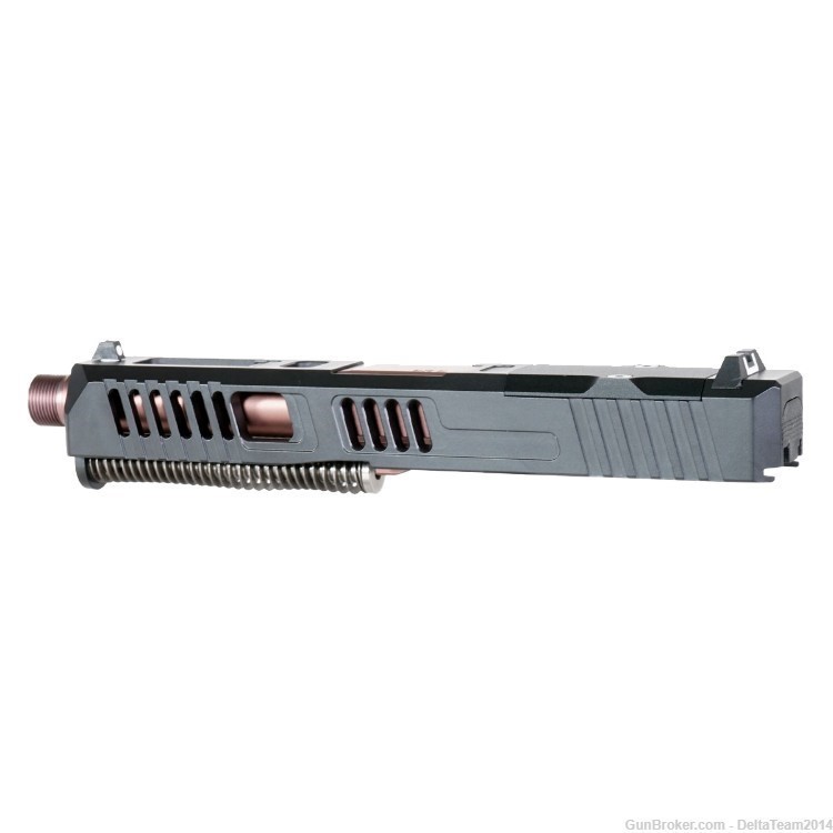 Complete Slide for Glock 19 - PVD Copper Barrel - Lightning Cut RMR Slide-img-3