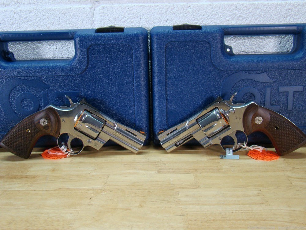 Pair of Colt Python .357 MAG Revolvers 3" SS Snake 357 Magnum Consec #'s !-img-0