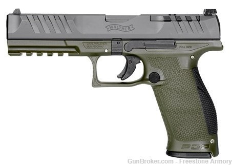 WALTHER PDP 9mm OD Green 5" Optic Ready Pistol 18rd 18 round 2 mags-img-0