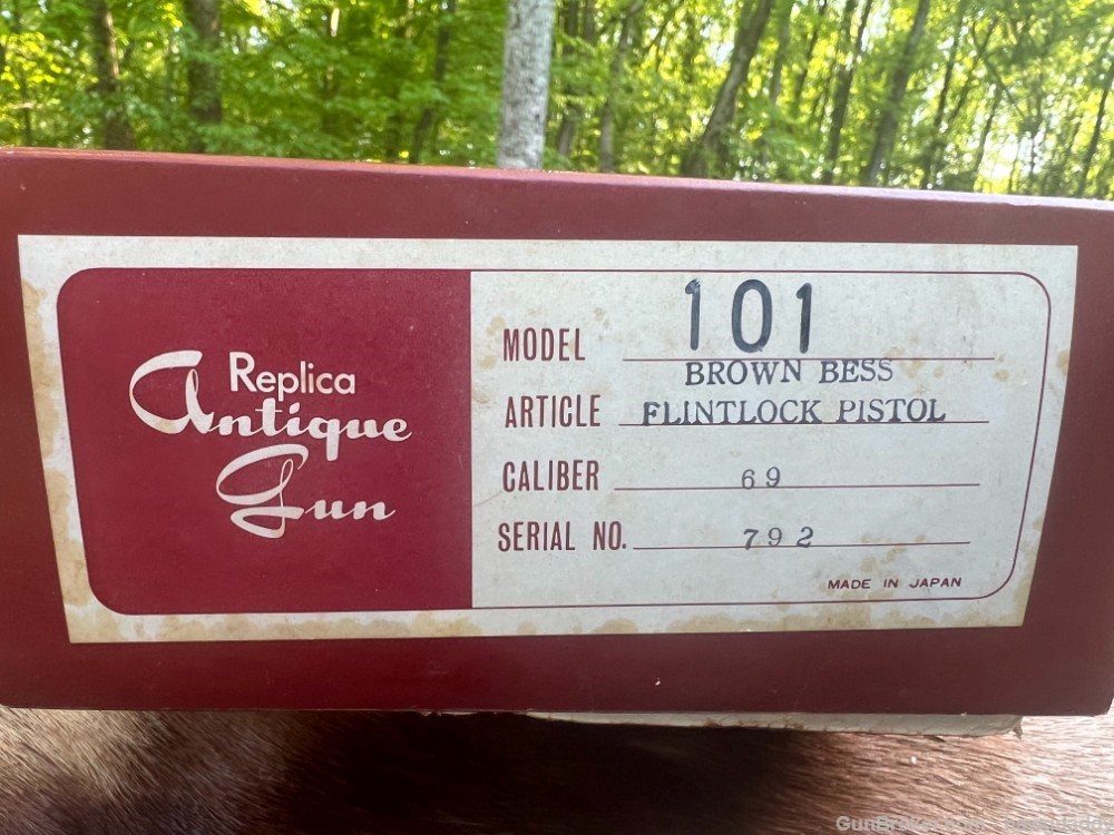 Brown Bess Flintlock Pistol by Miroku 69 caliber NIB Rare find -img-6