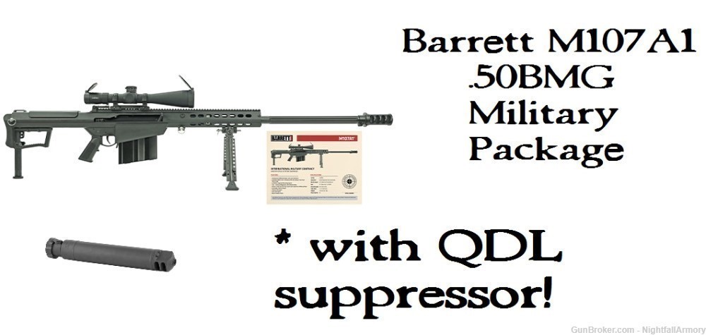 Barrett M107A1 .50BMG 29" Military Contract Overrun .50 19600 Rifle & QDL !-img-0