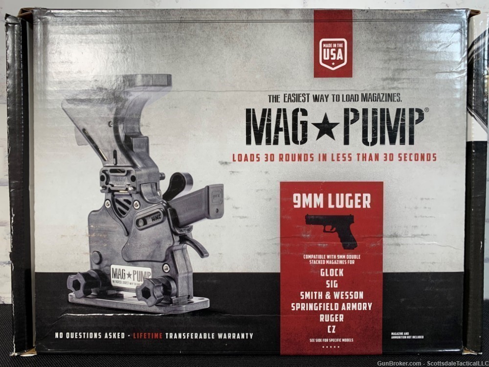 MagPump 9mm Double Stack Magazine Loader 9mm Luger 50 Round Hopper Feed Pol-img-0
