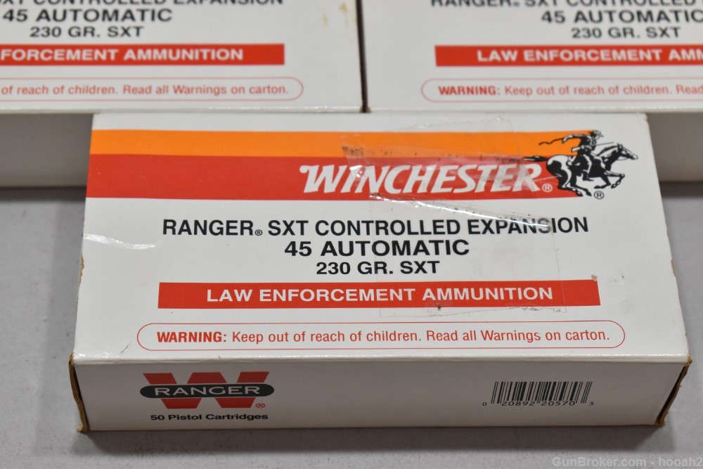 5 Boxes 220 Rds Winchester Ranger SXT Controlled Expansion 45 ACP 230 G SXT-img-1