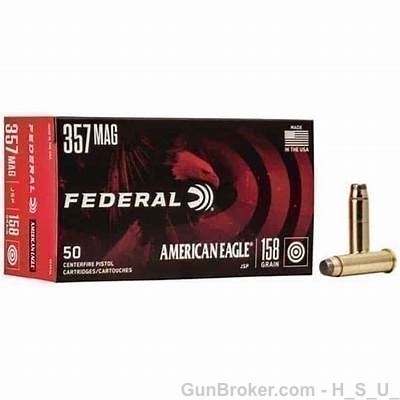 50 Rounds TOTAL FEDERAL .357 Magnum AMMO JSP 158gn 357 38-img-0