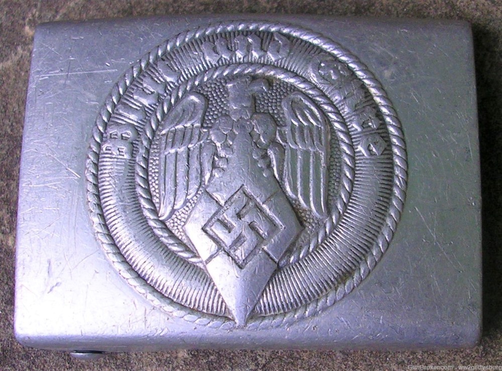 WW2 German HJ Belt Buckle, Nice Pre War Example-img-0