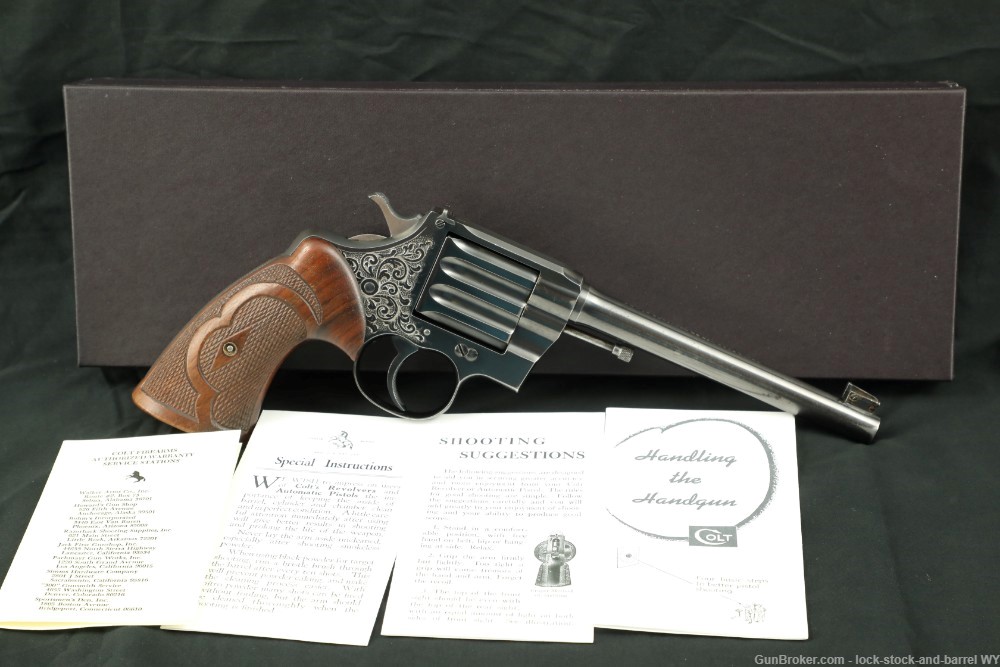 Engraved Colt Camp Perry Model 8" .22 LR Single Shot Target Pistol 1937 C&R-img-2