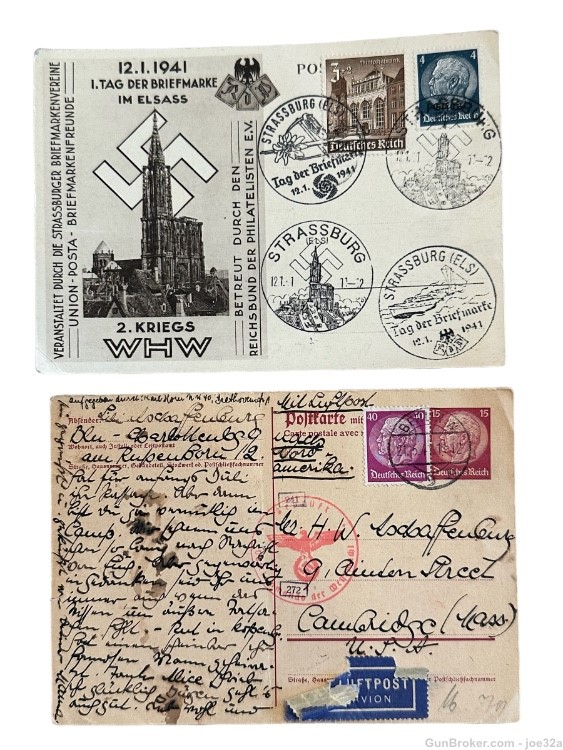 WW2 German Knights Cross SA Photo Postcard stamp letter WWII feldpost RAD-img-2