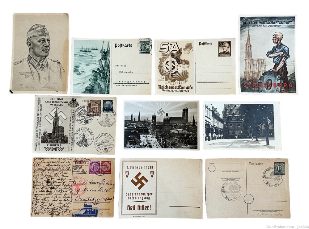 WW2 German Knights Cross SA Photo Postcard stamp letter WWII feldpost RAD-img-0