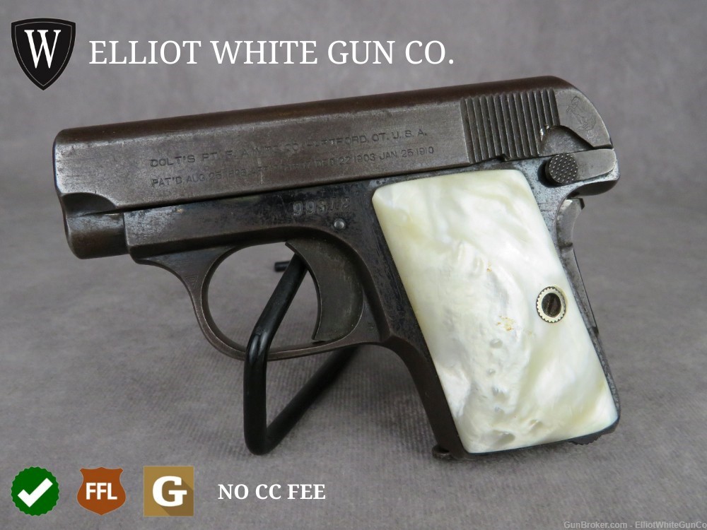 Colt 1908 Hammerless Vest Pocket in 25ACP! Fair Condition! Penny Bid! NR!-img-0