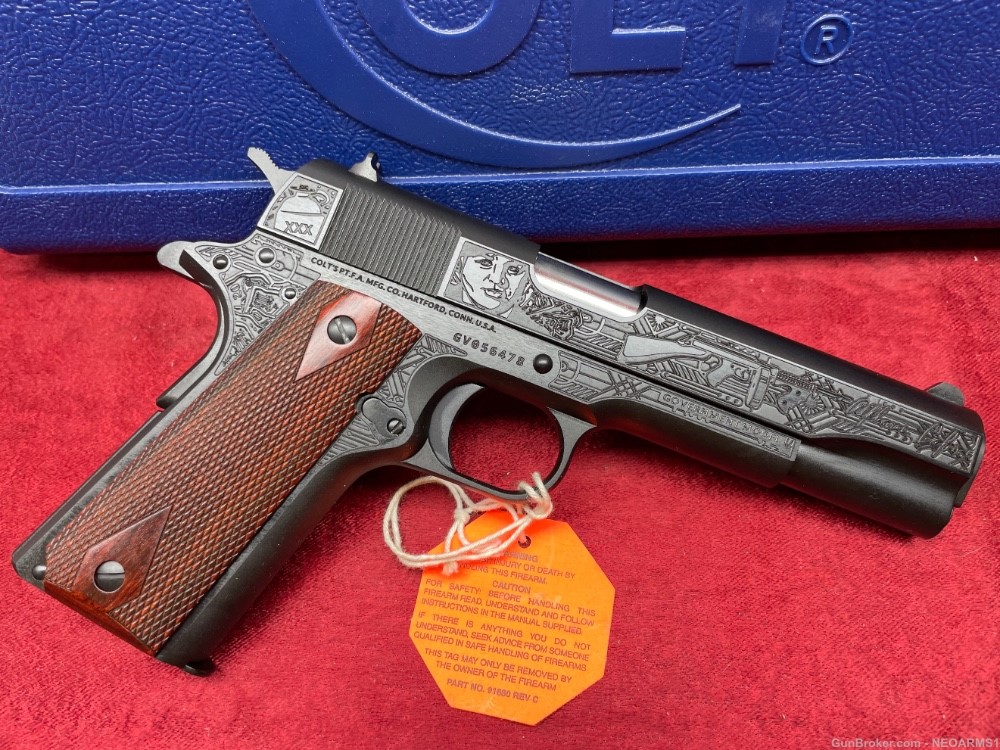 NIB Colt. 1911. .45acp Unique Engraved (Al Capone Mobster) collector!-img-1