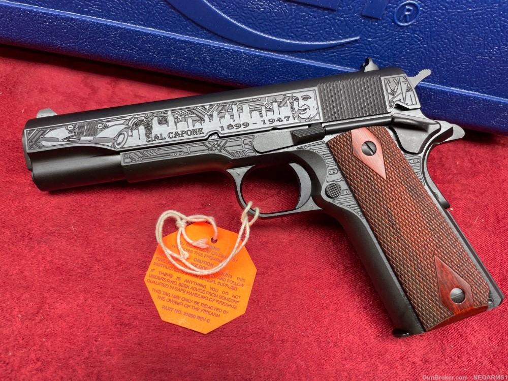 NIB Colt. 1911. .45acp Unique Engraved (Al Capone Mobster) collector!-img-0