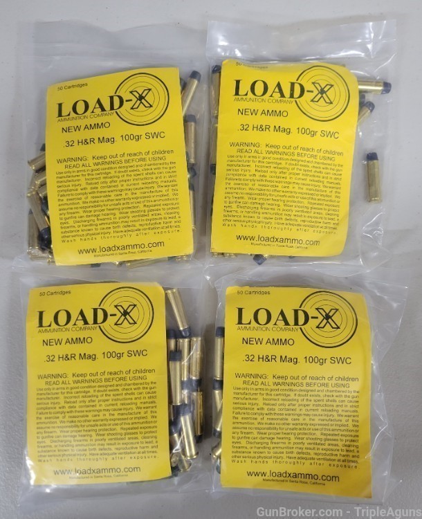 Load-X 32 H&R magnum 100gr semi wad cutters lot of 200rds -img-0
