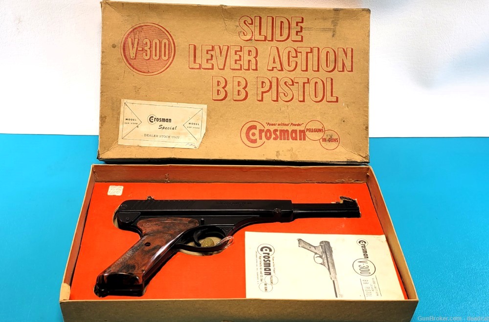 Vintage Crosman V300 in Box Paperwork BB Pistol Dealer Item + Provenance-img-0