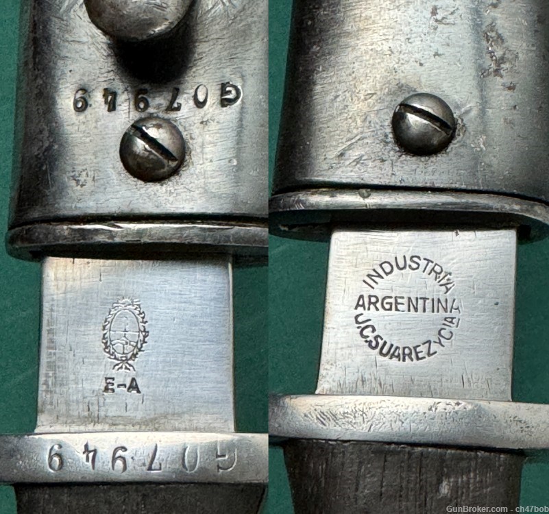 ARGENTINE 1909 SHORT SWORD BOLO KNIFE SUAREZ made MATCHING SCABBARD-img-0