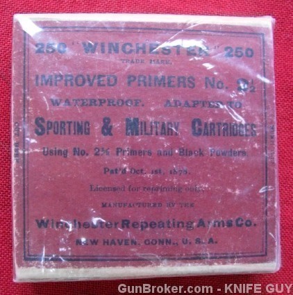 SALE! 2 WINCHESTER ANTIQUE UNOPENED PRIMER BOXES-img-0