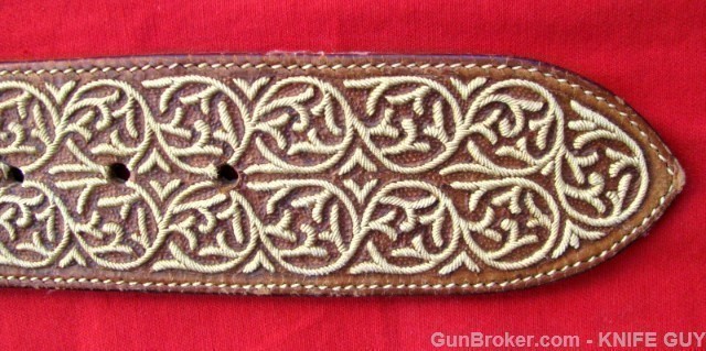 BEST ANTIQUE SILVER SNAKE EMBROIDERED GUN RIG MINT-img-4
