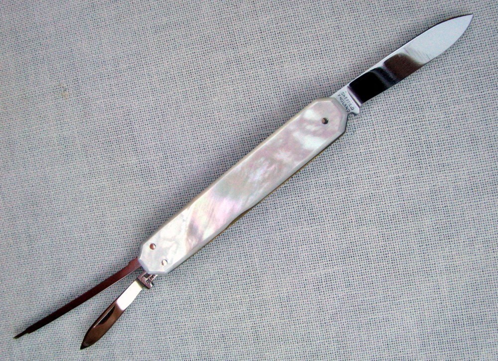 PRISTINE MINT PEARL 3 BLADED BOLSTERLESS GENTLEMANS POCKET KNIFE 1930s-40s-img-5