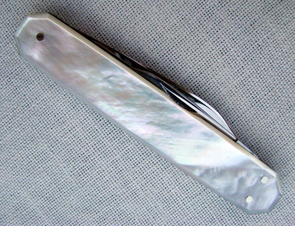 PRISTINE MINT PEARL 3 BLADED BOLSTERLESS GENTLEMANS POCKET KNIFE 1930s-40s-img-7