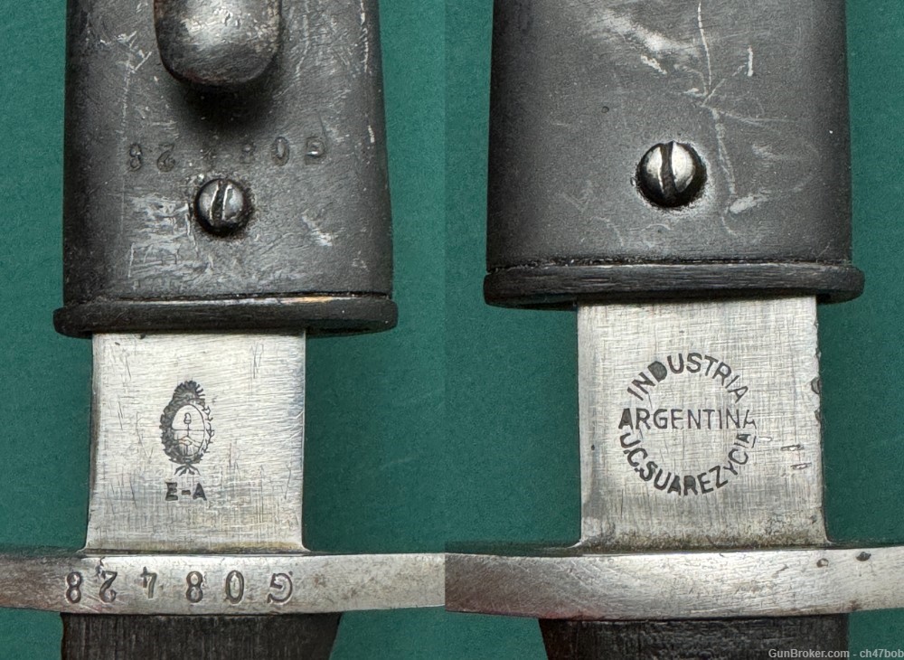 ARGENTINE 1909 SHORT SWORD BOLO KNIFE SUAREZ made MATCHING SCABBARD        -img-0