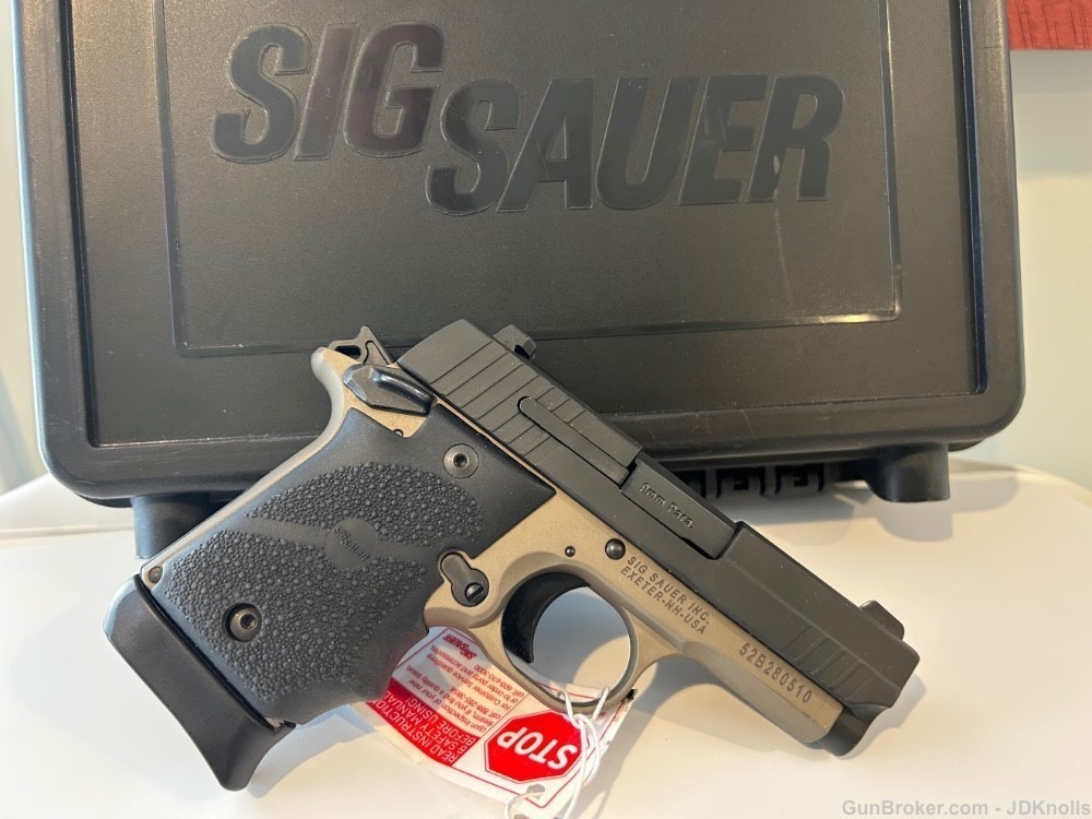 Sig Sauer *RARE* P938 9mm Desert Beige BRG AMBISafety 3" (2 mags & Holster)-img-2