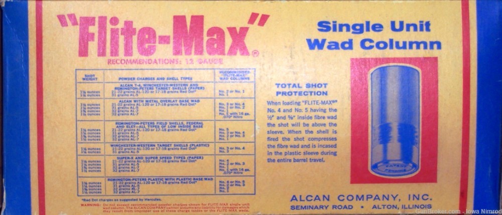 Alcan 12 Gauge Flite-Max #2 1-1/8 to 1½ Ounce Shotshell Wads 226 Piece Box-img-3