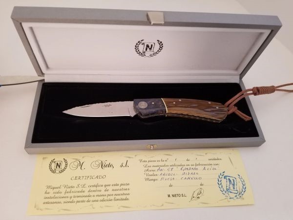 M. NIETO Knife,Engraved,Camel&Birch. No.1 of 1-Limited Edition.N7.*REDUCED*-img-2