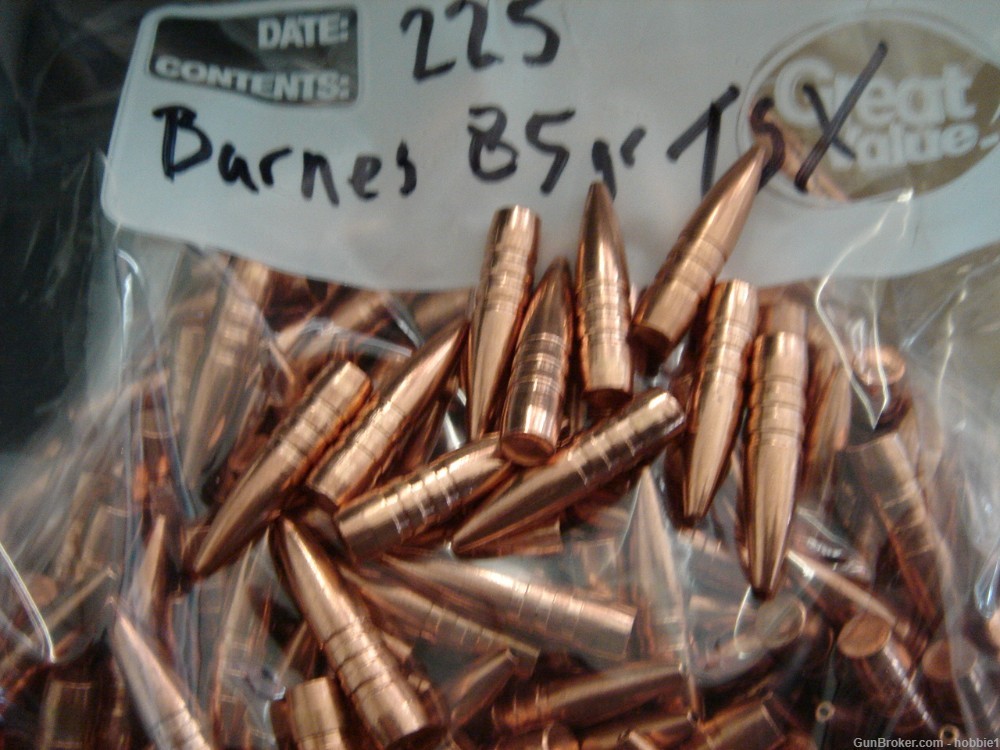  Barnes 6mm, 243 Reloading Bullets. 85 gr TSX,  leadfree.  225 count  -img-1