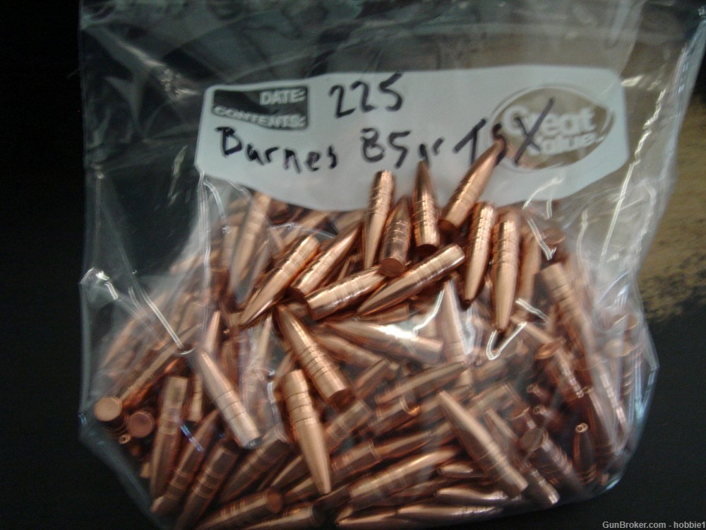  Barnes 6mm, 243 Reloading Bullets. 85 gr TSX,  leadfree.  225 count  -img-2