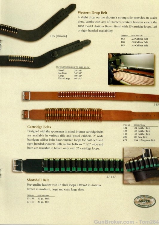 Hunter Leather Shotshell Belt #27-155 MED 12 GA-img-6