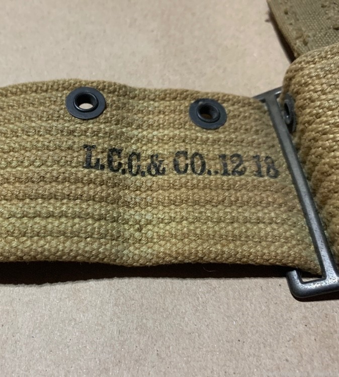 WWI CANVAS MODEL 1918 BAR GUNNER’S AMMO BELT W/BUTT CUP-img-4