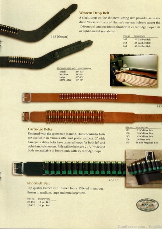 Hunter Leather Cartridge Belt #206 MED 30-06 Caliber-img-9