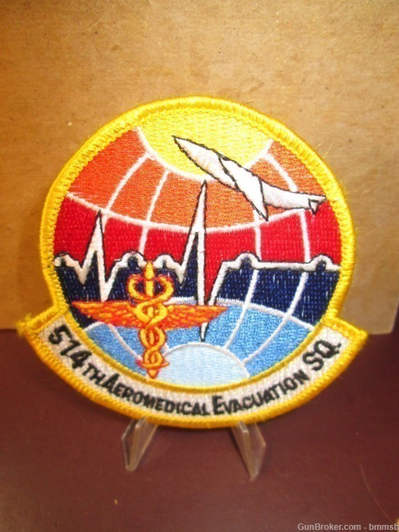 Vintage U.S.A.F. 514th Aeromedical Evacuation Squadron Unit Patch-img-0